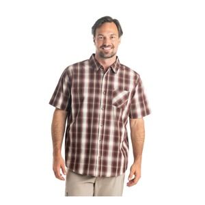 Legendary Whitetails Mens 2XL‎ Brown Plaid Short Sleeve Button Up Shirt
